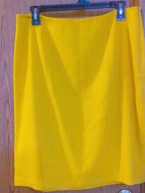 Finity Studio Bright Yellow Lined Skirt, Size 14